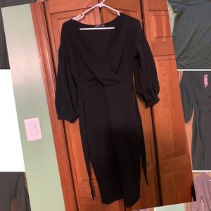 Boohoo Off The Shoulder Wrap Midi Dress, Size 12